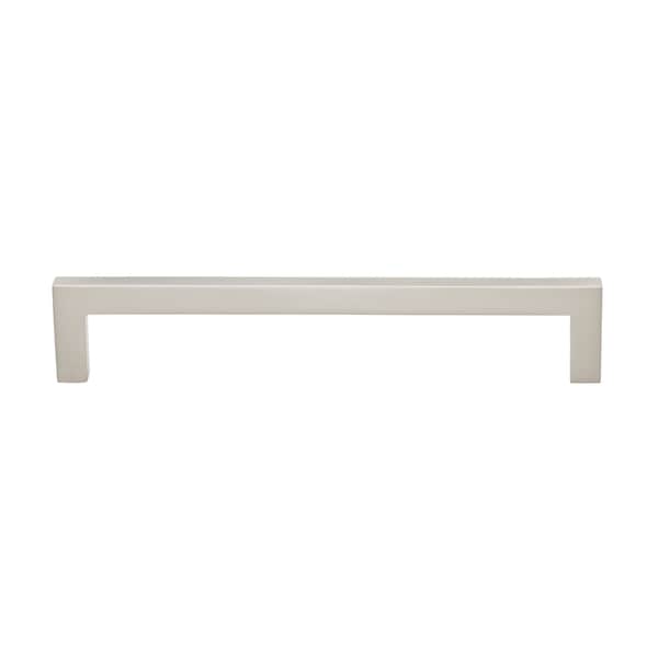 Gliderite Hardware 6-1/4 in. Center to Center Solid Square Bar Pull Satin Nickel 21683-160-SN-1 - main